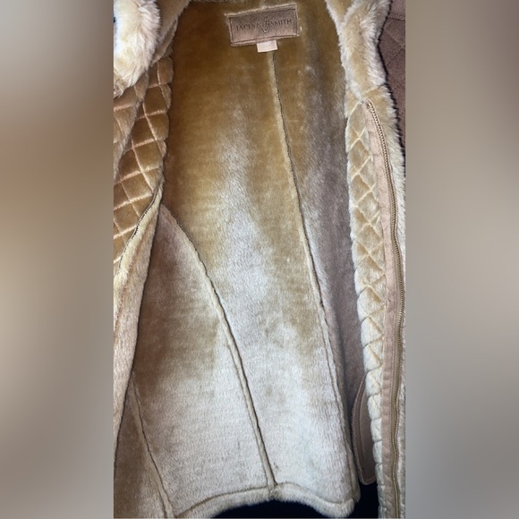 Faux Fur Vest Jaclyn Smith Plus Size XL Quilted Vest Zipped Brown Plush - Picture 7 of 9